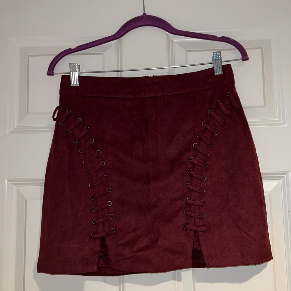 Burgundy Mini skirt
